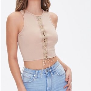 F21 Lace-up tank top